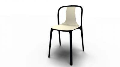Belleville Chair Plastik Stuhl Vitra creme